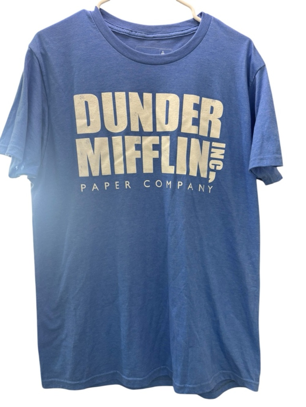 The Office Dunder Mifflin Paper Company Unisex Blue/White T-shirt Size Large